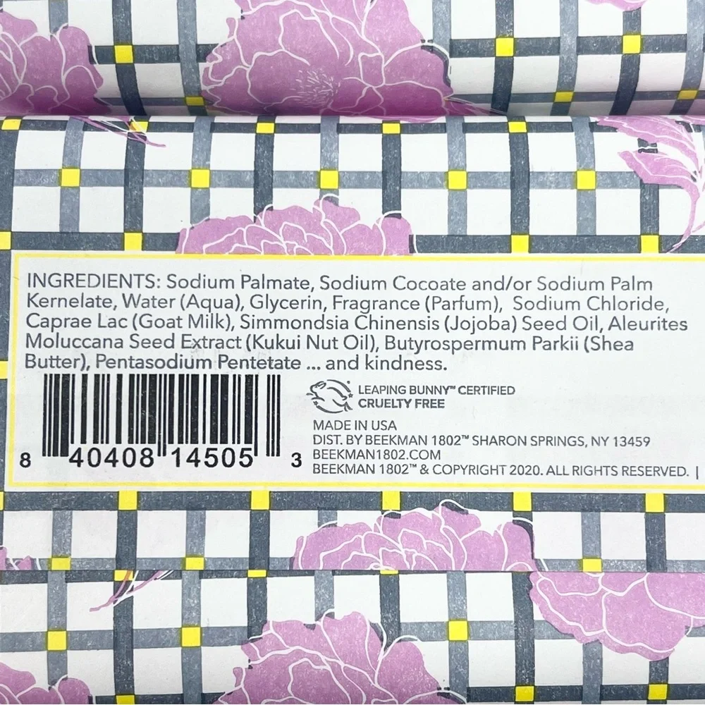 Beekman 1802 Peony Blush Goat Milk Bar Soap Supersized 9oz Set of 2 Cruelty Free